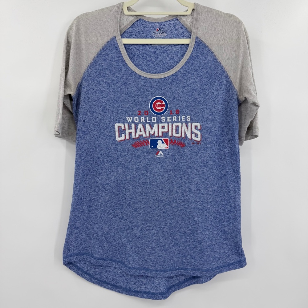 Chicago Cubs Majestic Threads Royal 2016 World Series Champions 3/4 Sleeve Top L